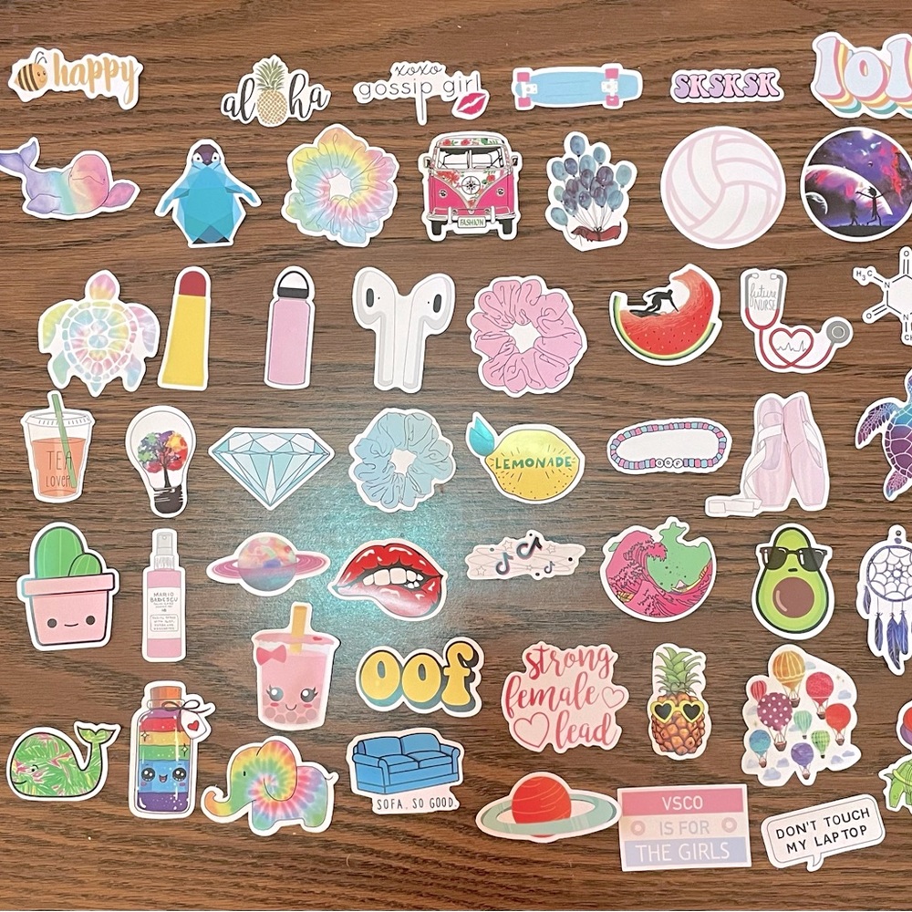-READ DESC- 50pc random cute trendy vinyl stickers
